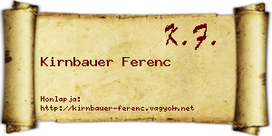Kirnbauer Ferenc névjegykártya