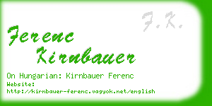 ferenc kirnbauer business card